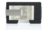 Thumbnail for Back of Black Aluminum Nova Wallet | Brushed Aluminum Mens Wallet with Removable Money Clip | Black Metal Wallet for men | Slim Wallet for Men