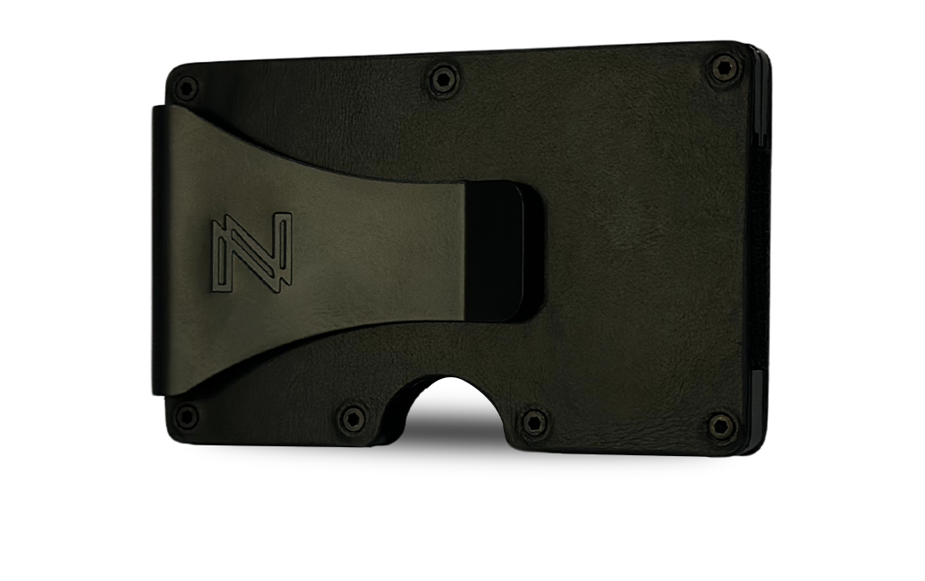 back of the leather slim RFID wallet for men