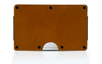 Thumbnail for Mens leather slim RFID wallet in caramel brown leather