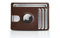Thumbnail for airtag cardholder wallet in premium brown leather
