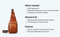 Thumbnail for Leather USB Sling Bag